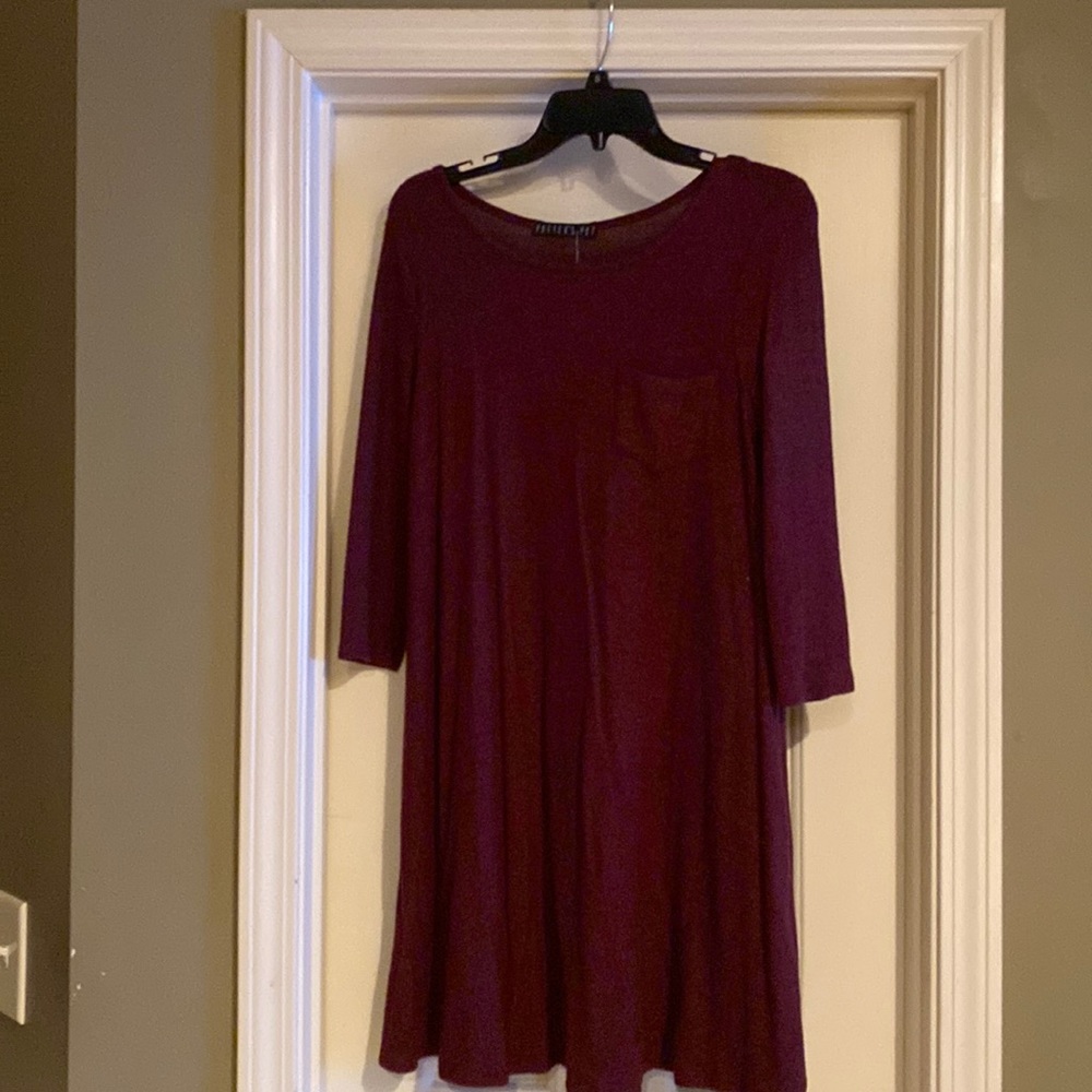 Burgundy Pocket Dress
